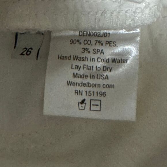 WENDELBORN Studio Jean 2-Tone High Waist Straight Leg Denim White Tan EUC 26 - Picture 7 of 7